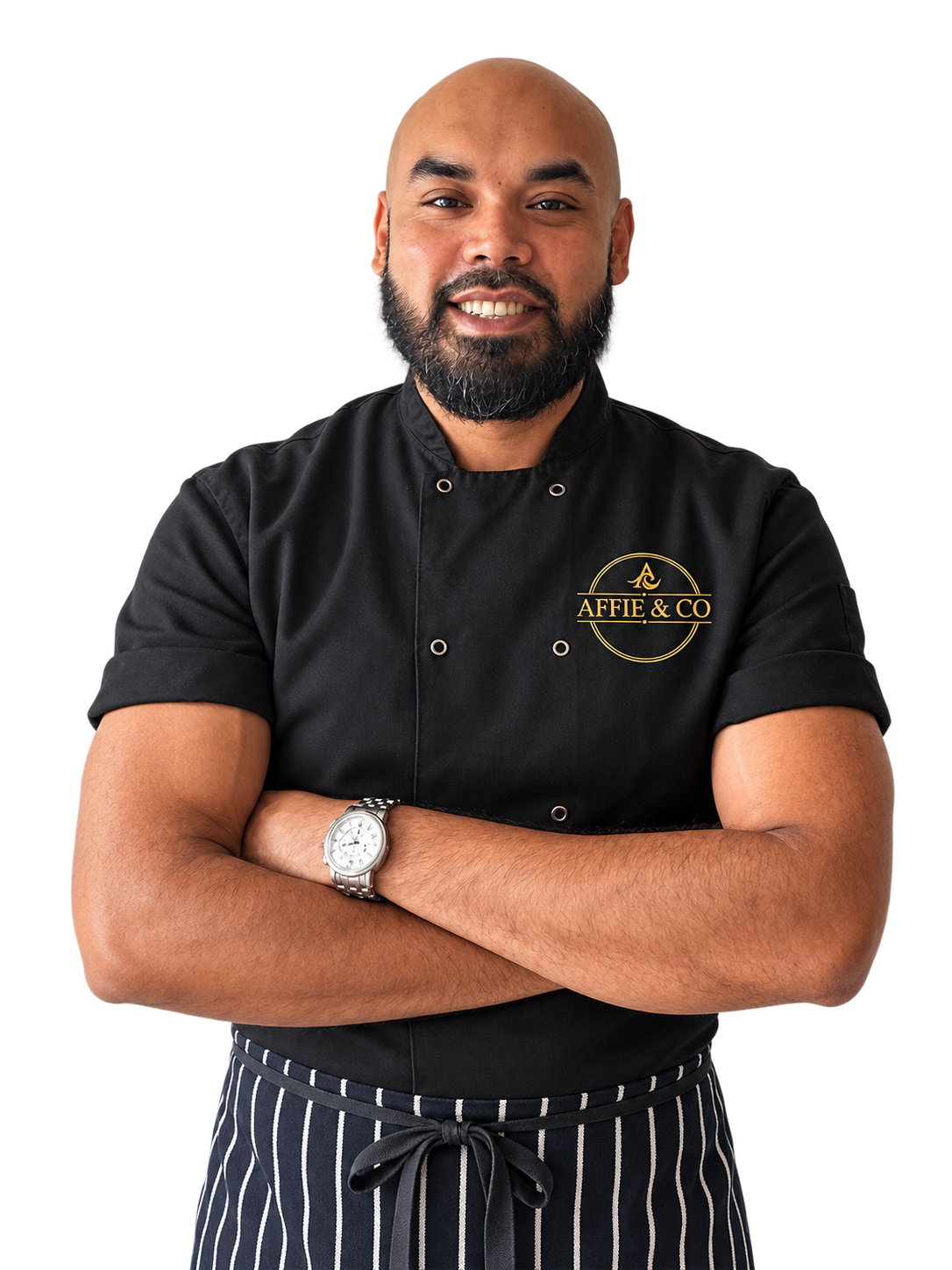Chef Affie, Afzal Kabir, in chef uniform.